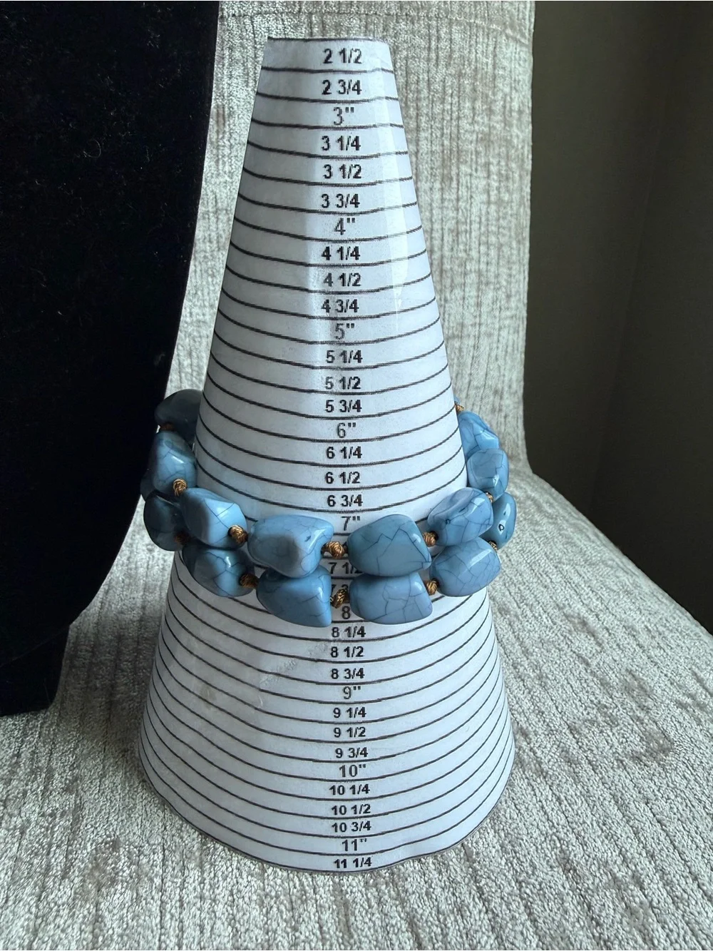 Premier Designs Faux Turquoise Beaded Necklace & Bracelet Set Gold Ring